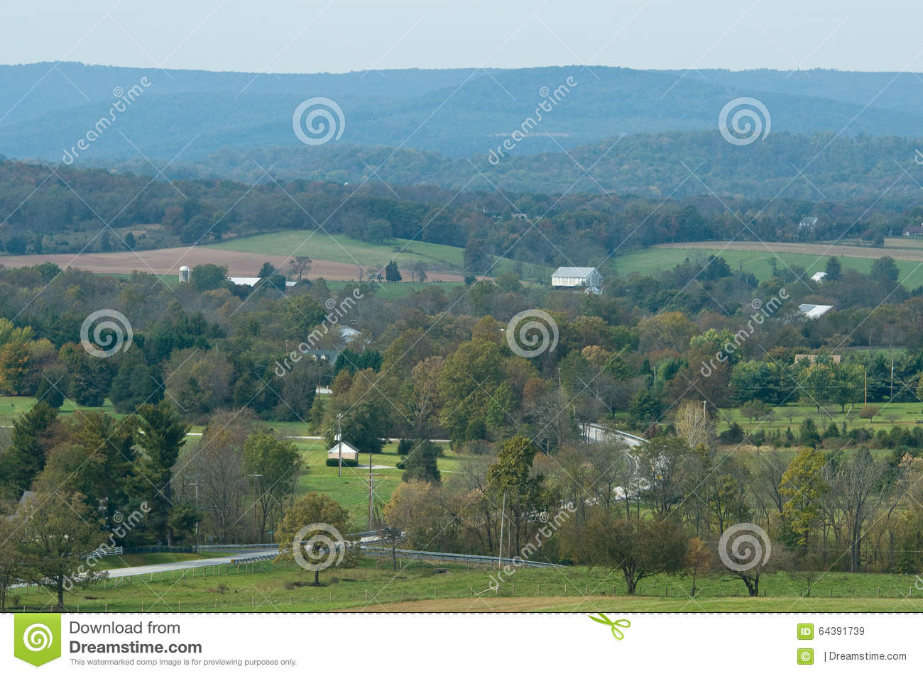 View Of Appalachian Mountains With The Eisenhower Farm In The