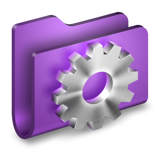 3d Purple Settings Folder Icon Png Clipart Image   Iconbug Com