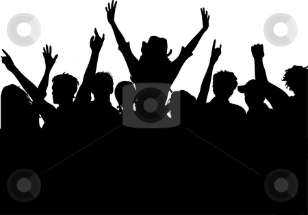 Audience Stock Vector Clipart Silhouette Of An Excited Audience