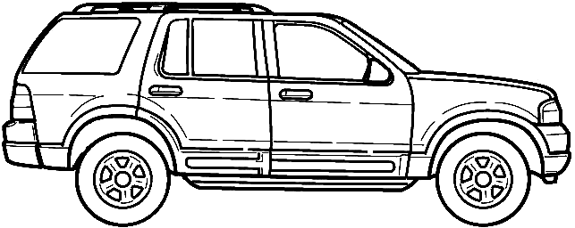 Car Blueprints   Ford Explorer Blueprints Vector Drawings Clipart