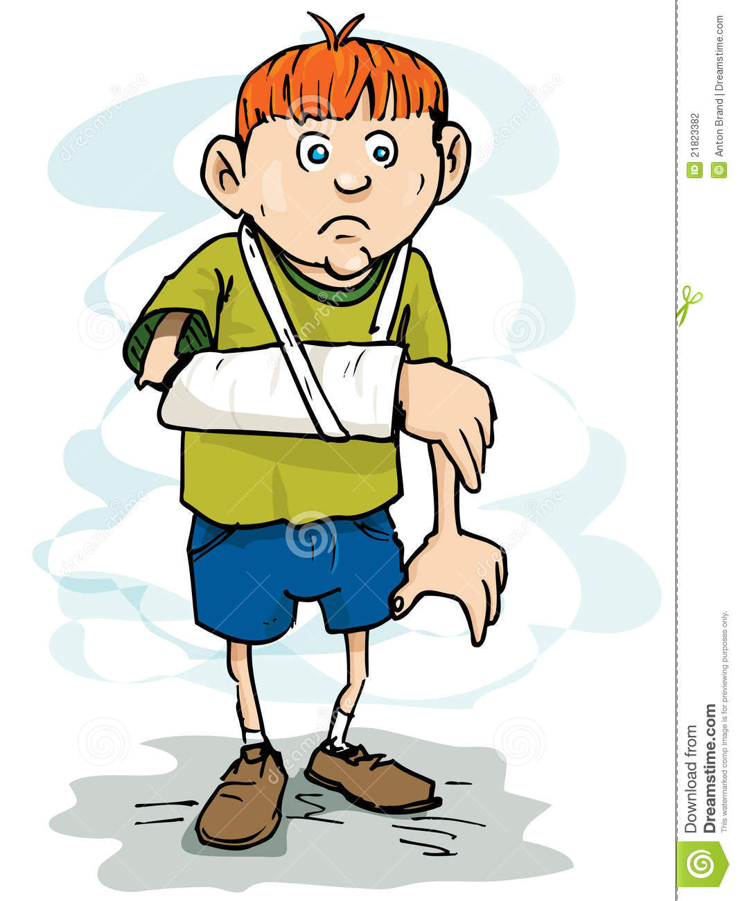 Cartoon Boy With A Broken Arm Stock Photography   Image  21823382