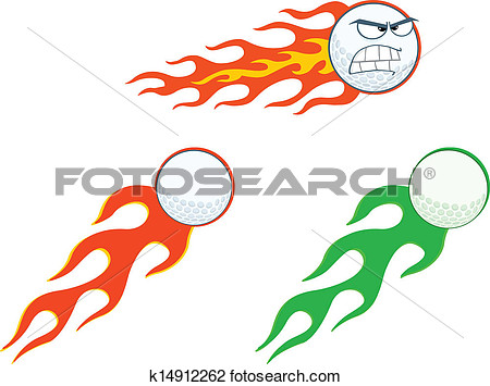 Clipart   Flaming Golf Ball Collection  Fotosearch   Search Clip Art    