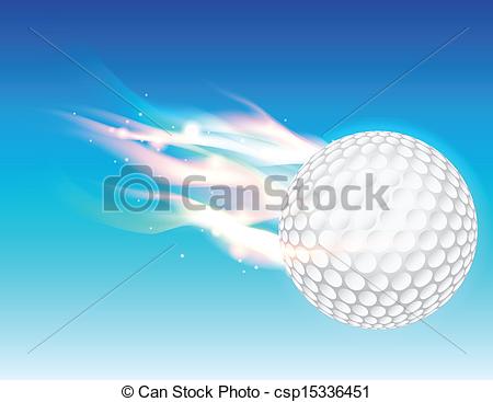 Clipart Vector Of Flaming Golf Ball In Sky   A Flaming Golf Ball    