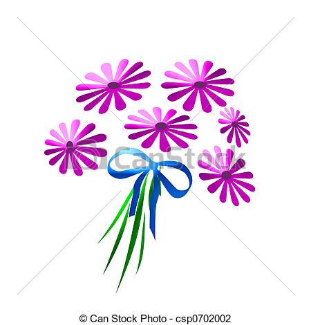 Colorful Pink Daisy Bouquet With Teal    Csp0702002   Search Clipart    