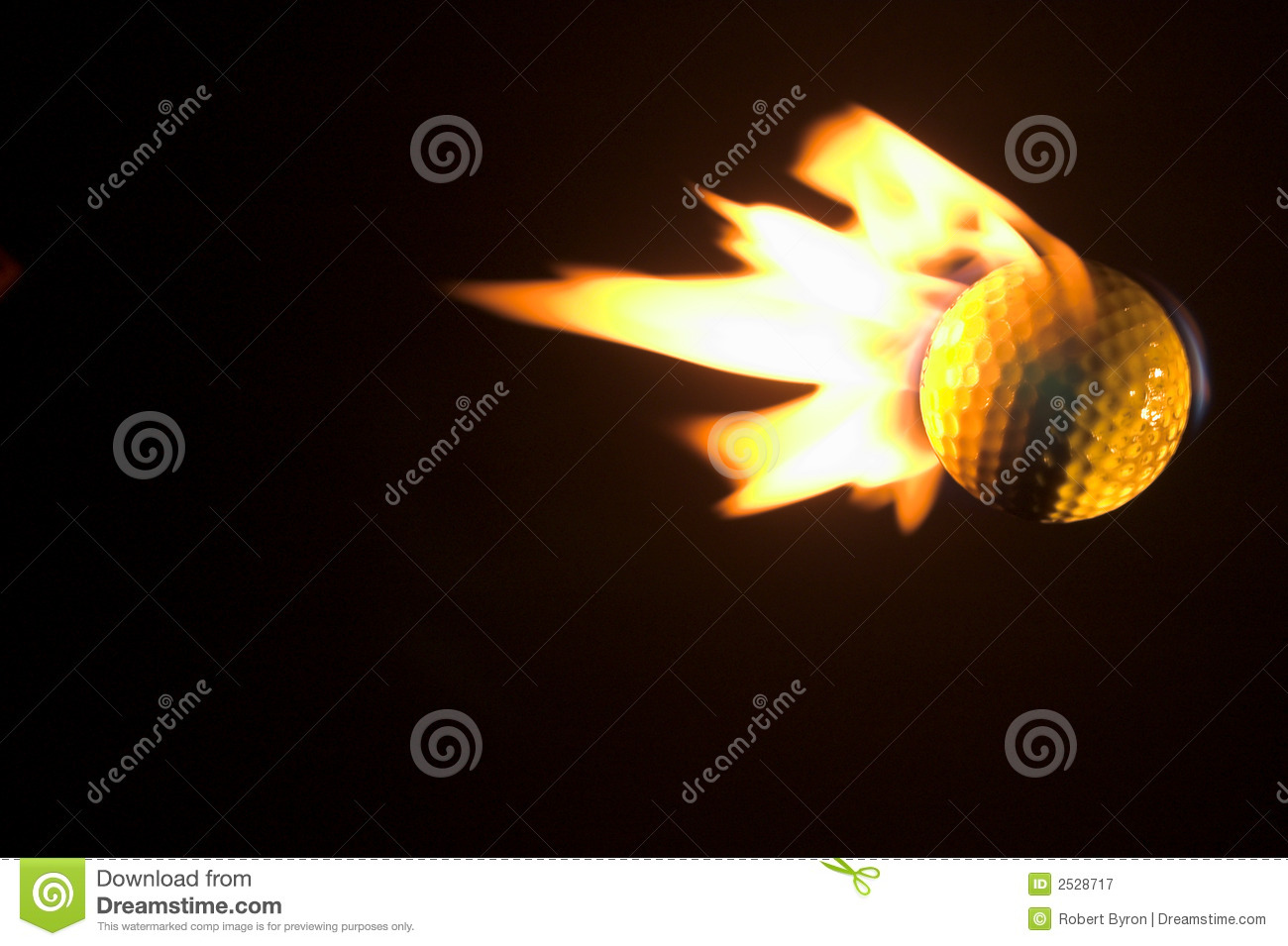 Flaming Golf Ball Royalty Free Stock Photography   Image  2528717