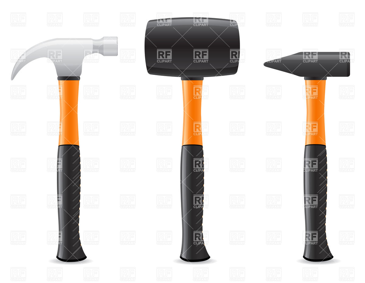 Hammer And Mallet With Plastic Handle Objects Download Royalty Free