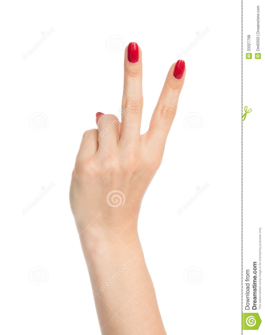 Hand With Two Fingers Up In The Peace Or Victory Symbol The Sign For V    