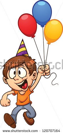 Happy Birthday Boy  Vector Clip Art Illustration With Simple Gradients