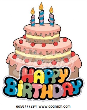 Happy Birthday Cake Clipart Happy Birthday Sign With Cake Gg56777294    