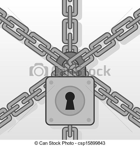 Lock Chains   Lock Pad On Several Chains Csp15899843   Search Clip Art