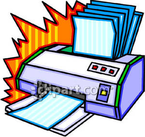 Paper Loaded In A Printer   Royalty Free Clipart Picture