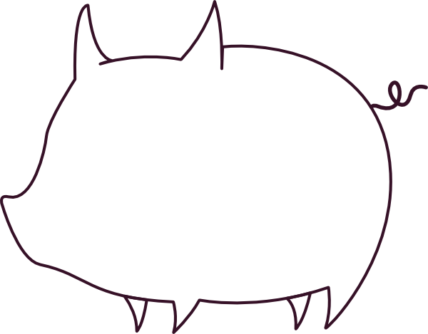 Pig Outline Clip Art At Clker Com   Vector Clip Art Online Royalty