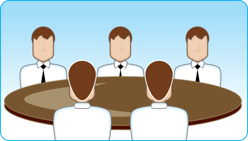 Round Table Discussion By Neocreo   Icons Of Users Sitting Around A