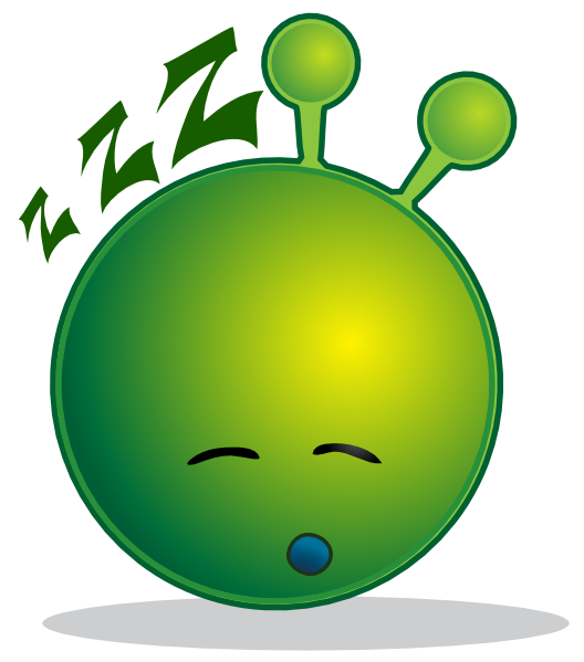 Smiley Green Alien Sleepy Clip Art At Clker Com   Vector Clip Art    