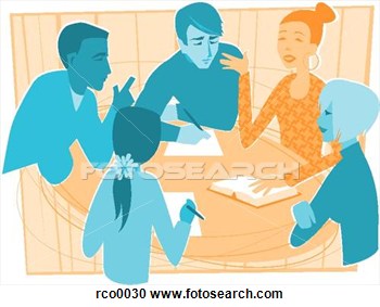 Stock Illustrations Of Round Table Discussion Rco0030   Search Clipart
