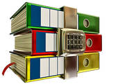 Three Colored Folders With Electronic Lock