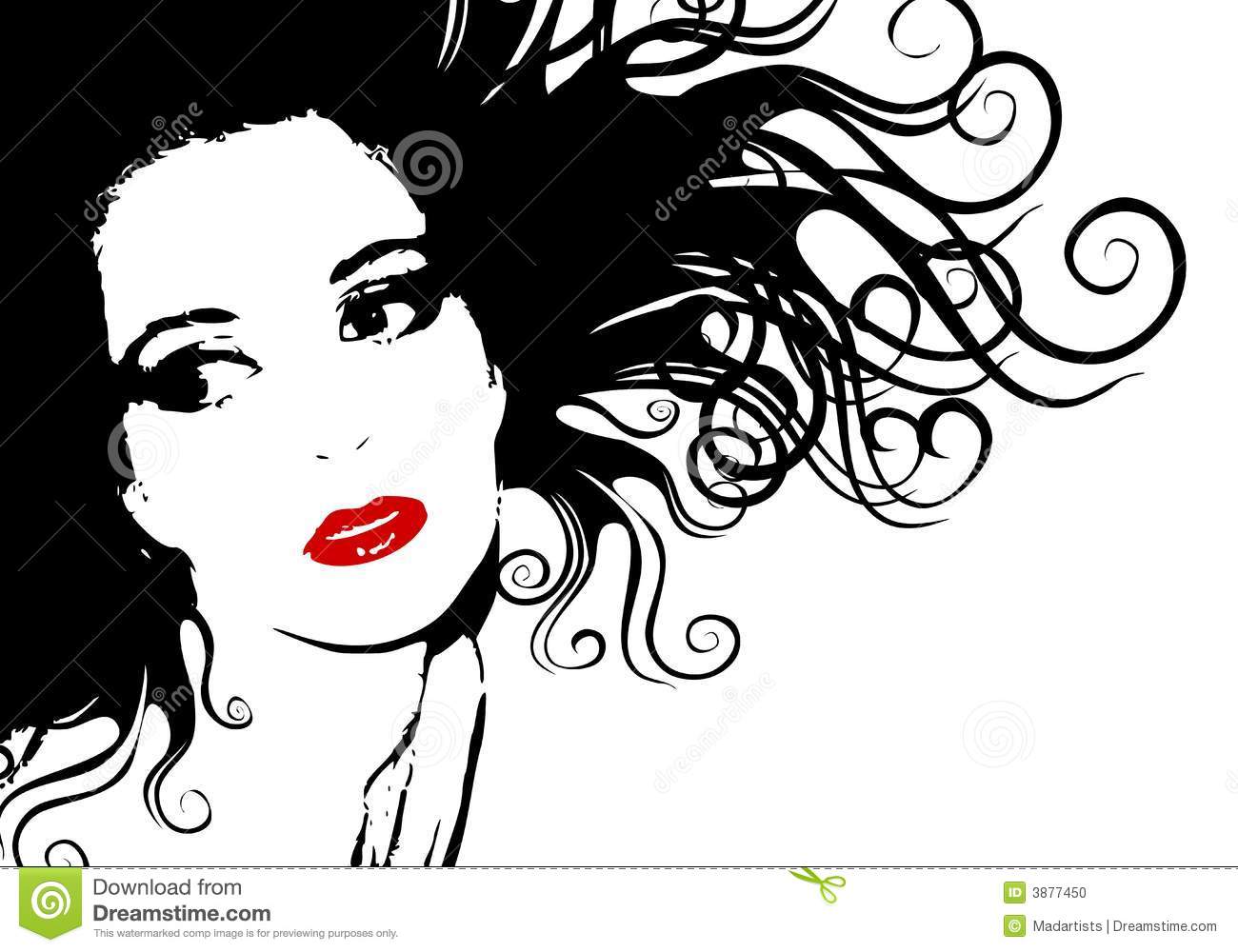 Black And White Female Face Silhouette Outline Stock Photo   Image