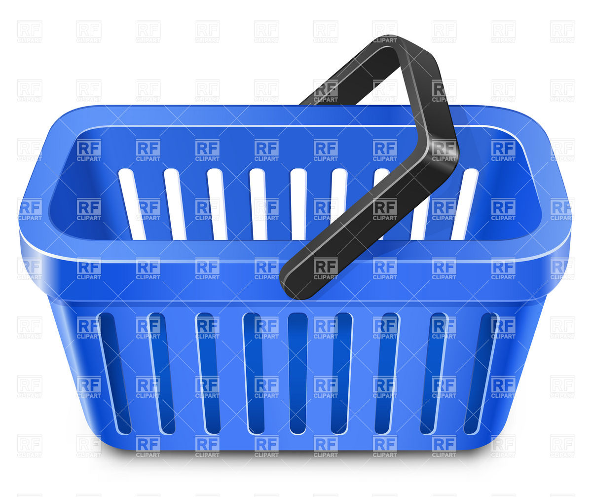 Blue Shopping Basket Download Royalty Free Vector Clipart  Eps 