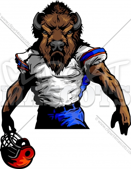 Buffalo Football Mascot Vector Clipart Image