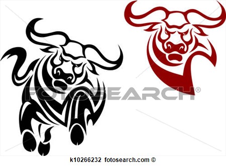 Bull And Buffalo Mascots View Large Clip Art Graphic