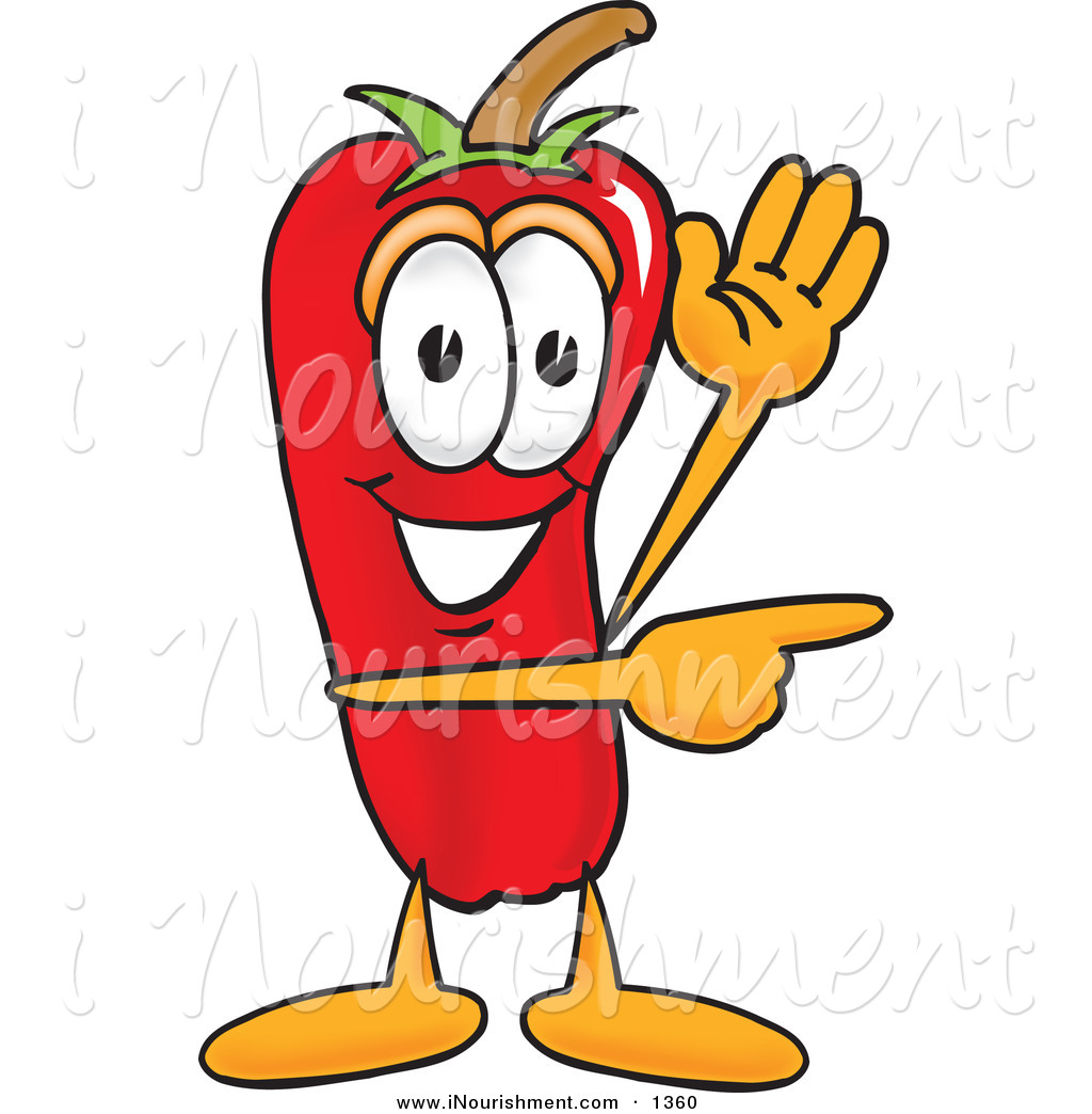 Clipart Of A Happy Chili Pepper Mascot Cartoon Character Waving And