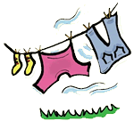 Clothes Drying On Clothesline Clipart