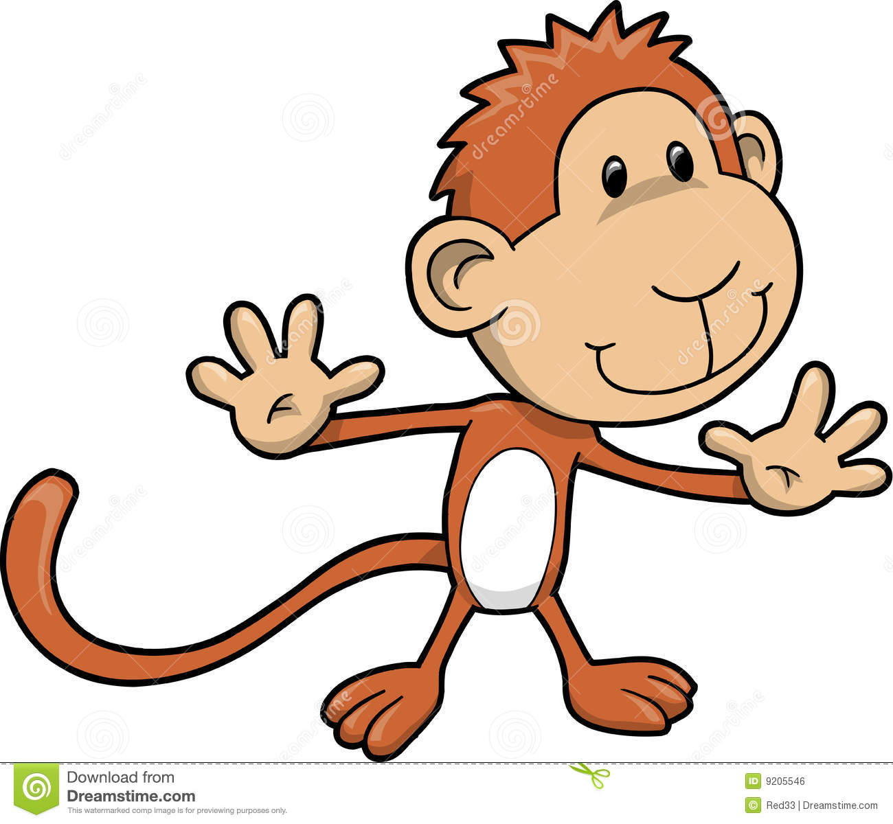 Cute Safari Monkey Vector Royalty Free Stock Image   Image  9205546