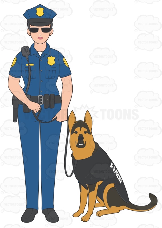 Female Police Officer Standing With Her K9 1