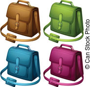 Four Colourful Bags   Illustration Of The Four Colourful
