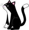 Free Cat Clipart  Cute Black And White Kitty Cat With Pink Nose