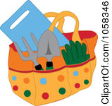 Free Vector Clip Art Illustration Of A Gardening Tote Bag With Tools