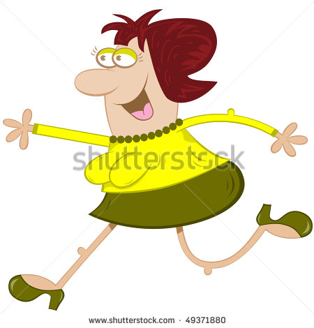 Funny Lady Cartoon Character With Big Nose Fat Body Skinny Nobbly