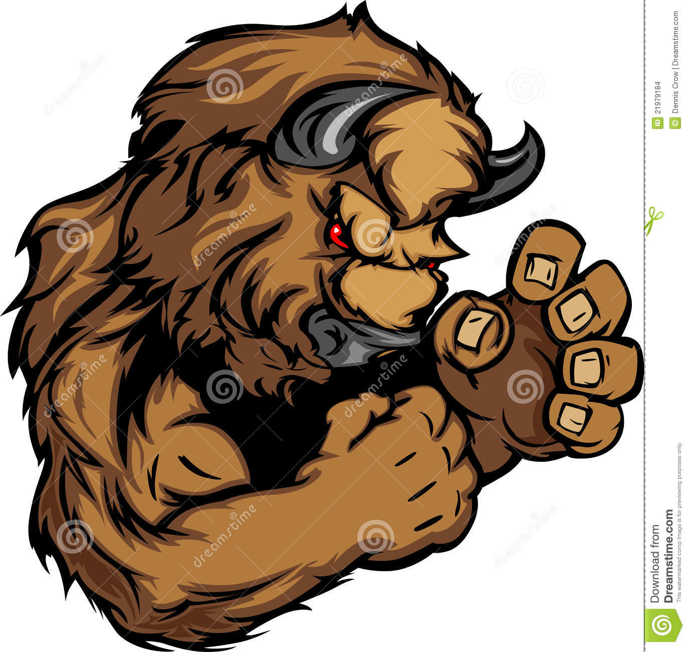 Graphic Image Of A Bison Or Buffalo Mascot Stock Images   Image