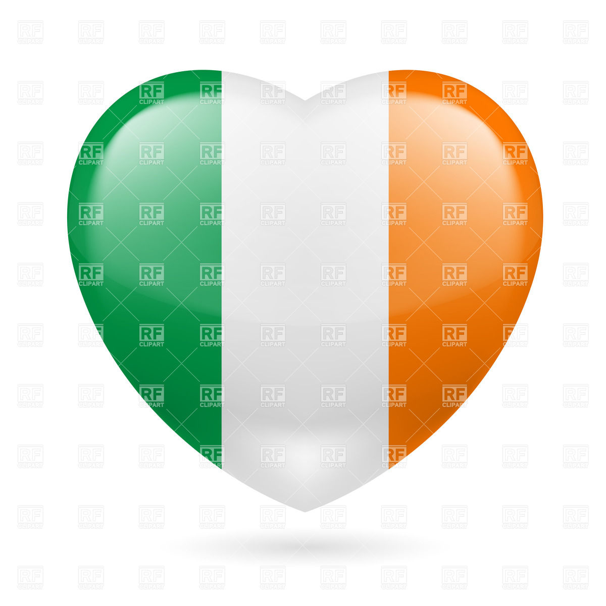 Heart With Irish Flag Colors  I Love Ireland 31882 Download Royalty    