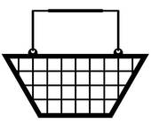 Illustration Of A Black Shopping Basket Symbol   Royalty Free Clip Art