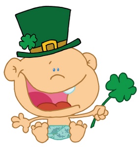 Irish Clipart Image   An Irish Baby With A Green Hat And Shamrock 