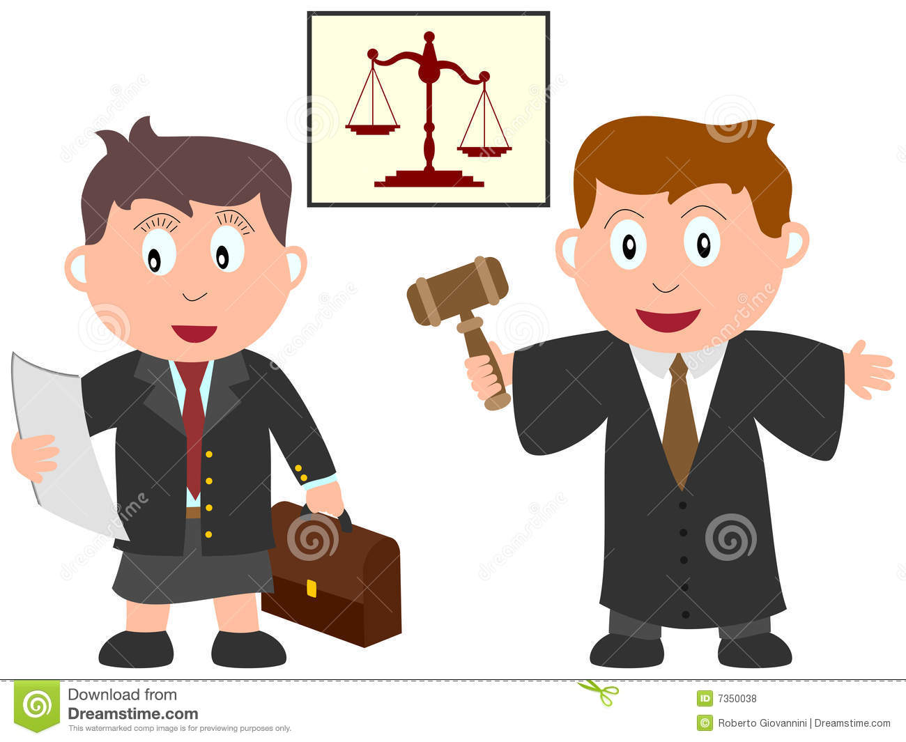 Lawyer And A Judge Isolated On White Background  Kids And Jobs    