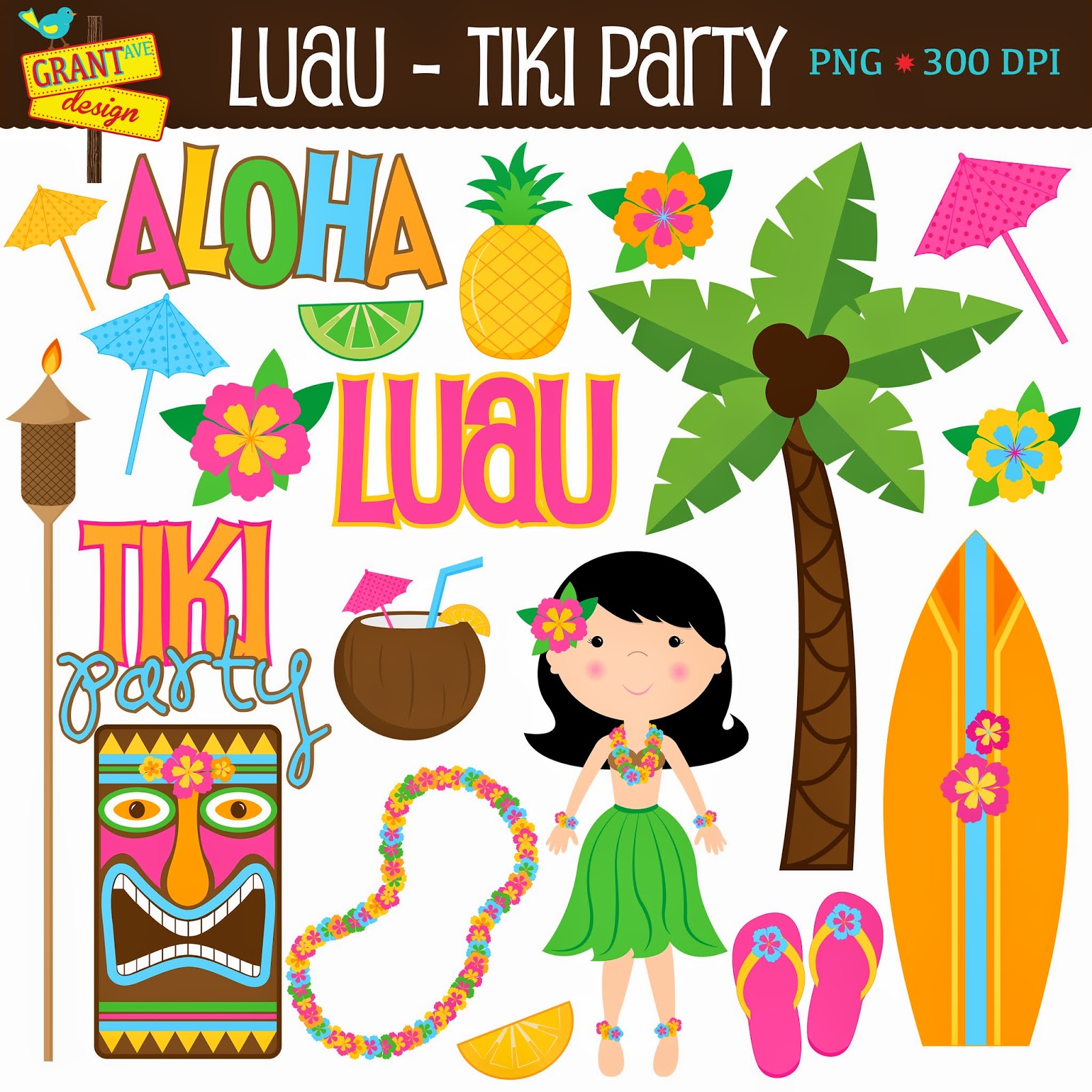 Luau Tiki Clip Art