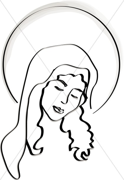 Radiant Mary At The Birth Of Christ   Virgin Mary Clipart