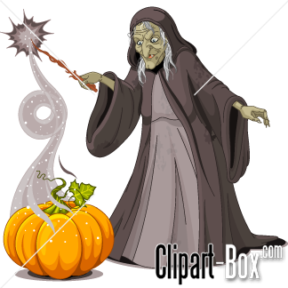Related Old Witch With Wand Cliparts  
