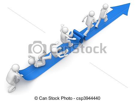 Stock Illustration Of Career Ladder Ladder Of Success   3d Characters