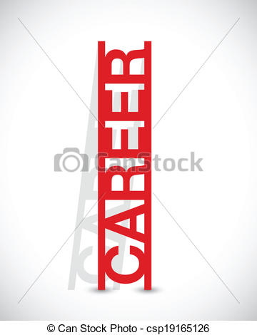 Vector Illustration Of Career Text Ladder Concept Illustration Design