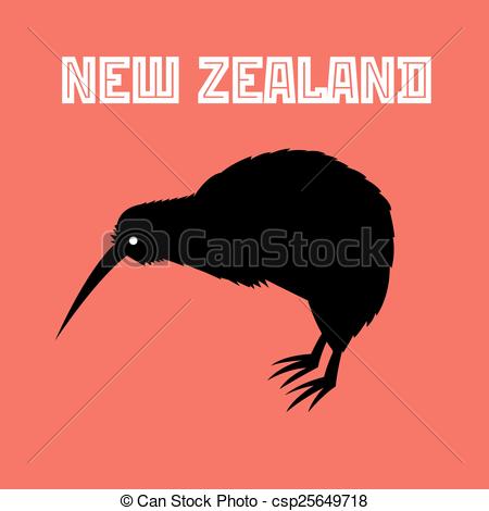 Vector   Kiwi Bird Symbol Of New Zealand   Stock Illustration Royalty