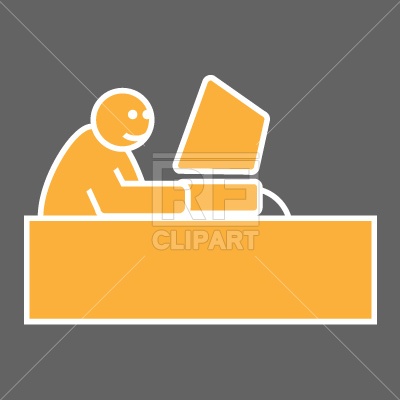 Worker Working On The Computer Download Free Vector Clipart  Eps