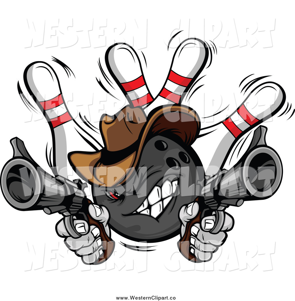 Bandit Shooting Pistols Over Pins Wild West Cowboy Basketball Bandit