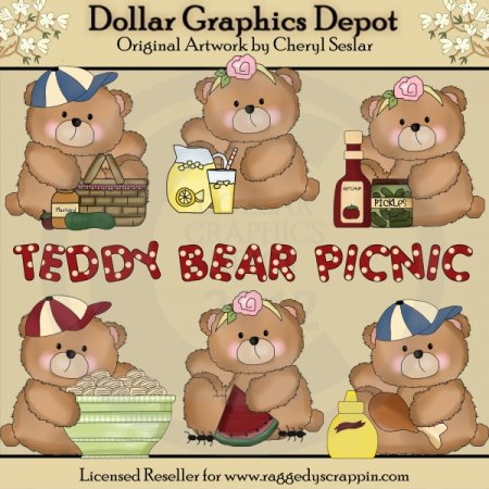 Boo Bears Teddy Bear Picnic   Clip Art    1 00   Dollar Graphics Depot    