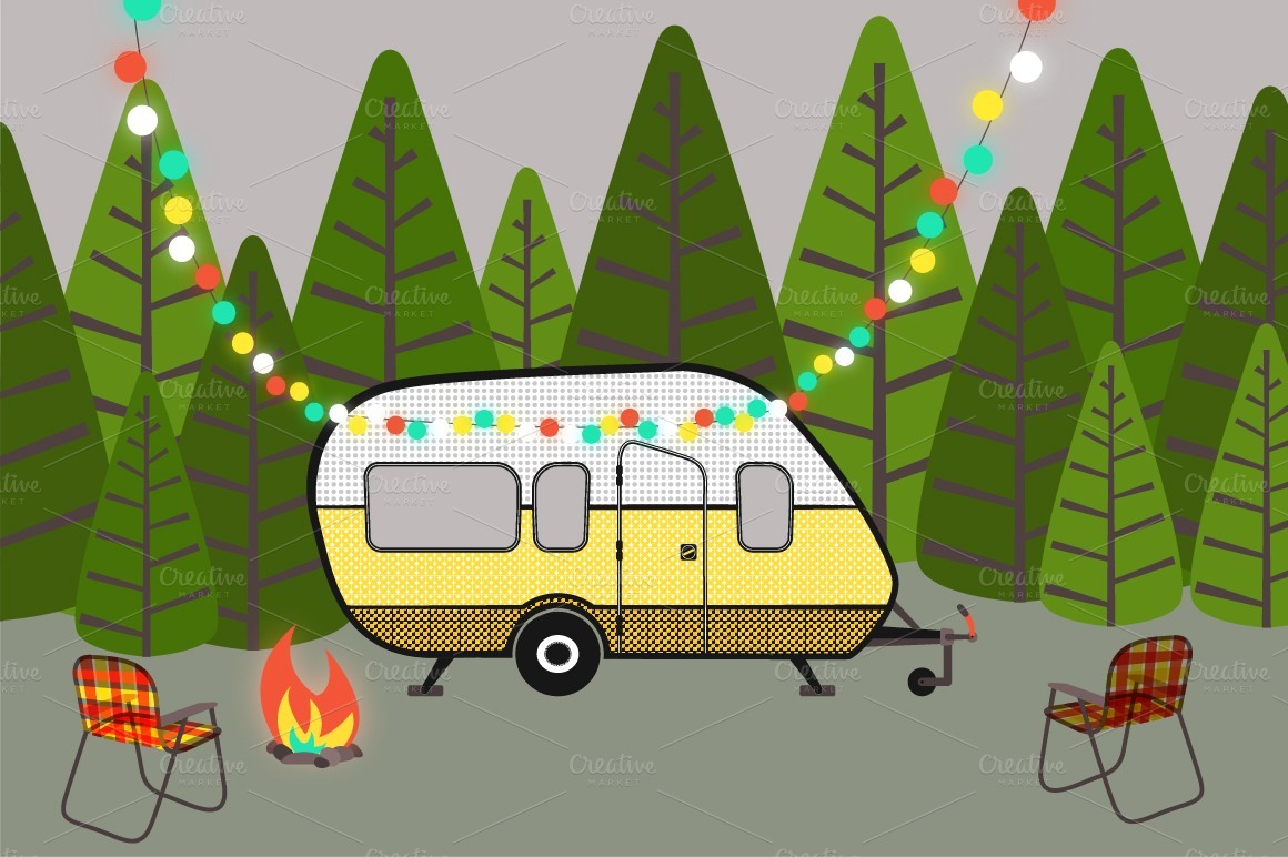Camping Holidays      Illustrations On Creative Market