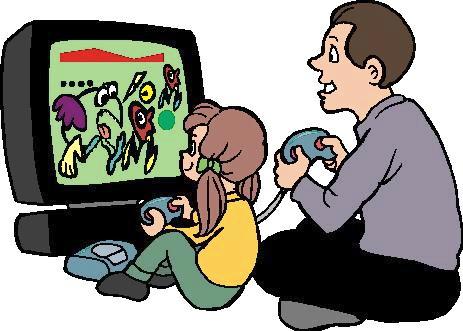 Children Playing Video Games Clip Art   Happy With Game   Happy With