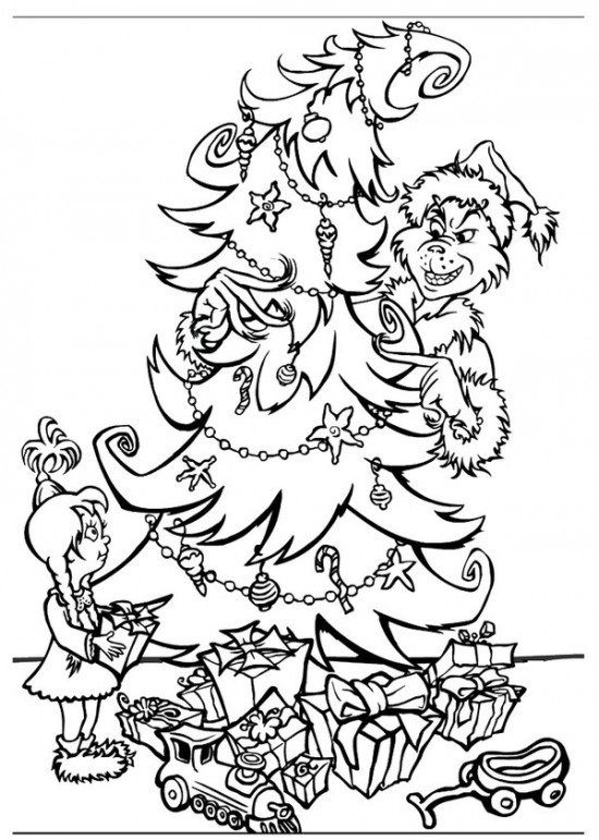 Christmas The Grinch Coloring Pages Free