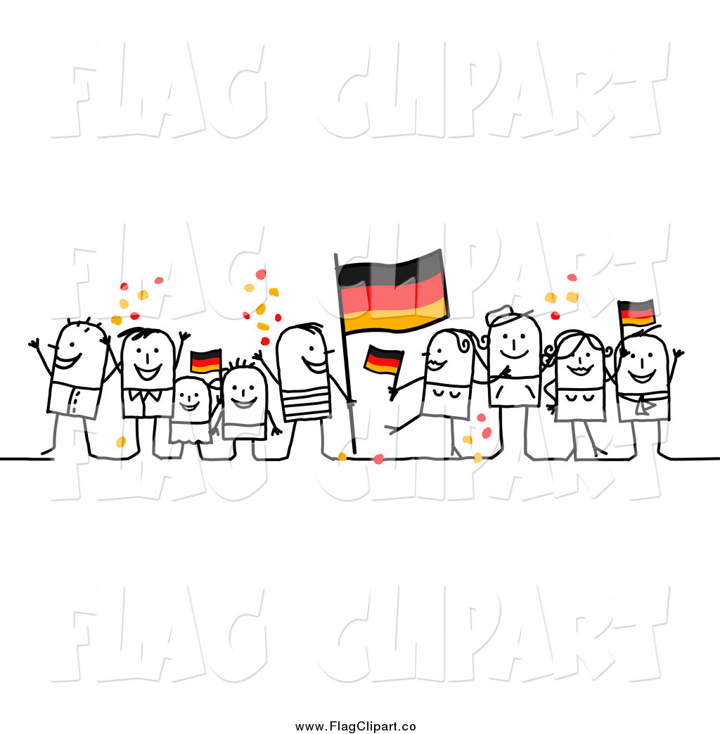 Clip Art Of A Stick People Crowd Celebrating With German Flags By Nl